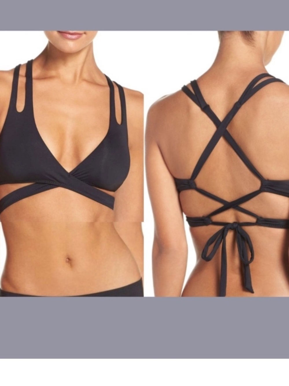 BECCA White Wrap Bikini Top | Halter Swim Top | Size Small